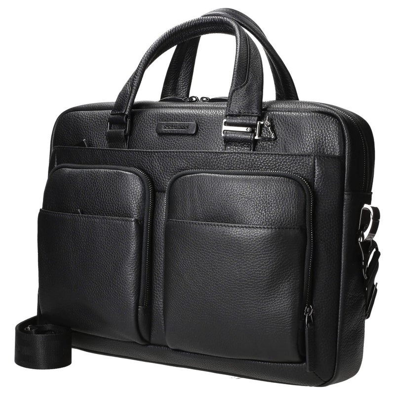 PIQUADRO PIQUADRO Modus Special Slim Men's Folder, Two Handles and Front Pockets, Black  - Image 2
