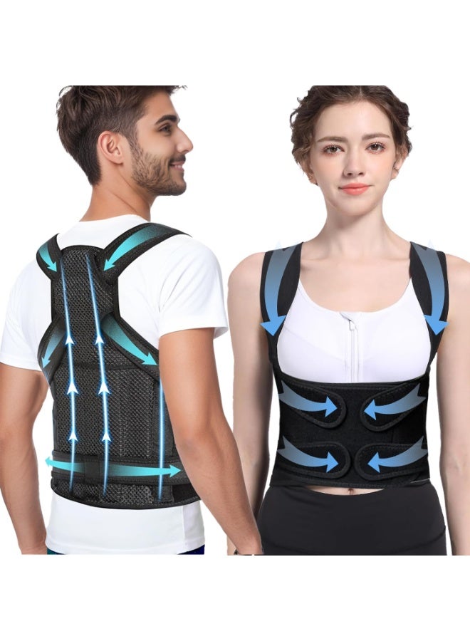 Back Brace and Posture Corrector for Women and Men Back Straightener Posture Corrector Scoliosis and Hunchback Correction Back Pain Spine Corrector Support Adjustable Posture Trainer, Medium - Image 1