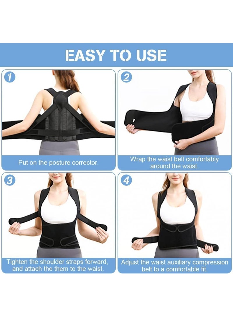 Back Brace and Posture Corrector for Women and Men Back Straightener Posture Corrector Scoliosis and Hunchback Correction Back Pain Spine Corrector Support Adjustable Posture Trainer, Medium - Image 4
