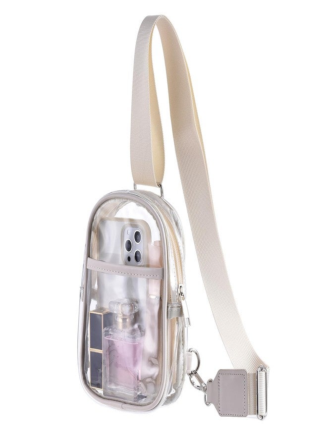 Cizenal Women's Clear Bag for Stadium Events, Clear Crossbody Bag Stadium Approved, Small Clear Purse Bag, Concert Transparent Bag, White - Image 1