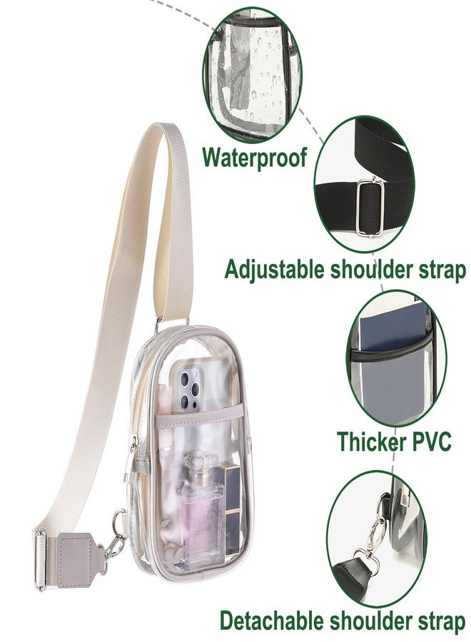 Cizenal Women's Clear Bag for Stadium Events, Clear Crossbody Bag Stadium Approved, Small Clear Purse Bag, Concert Transparent Bag, White - Image 4