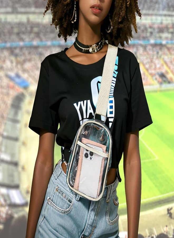 Cizenal Women's Clear Bag for Stadium Events, Clear Crossbody Bag Stadium Approved, Small Clear Purse Bag, Concert Transparent Bag, White - Image 2
