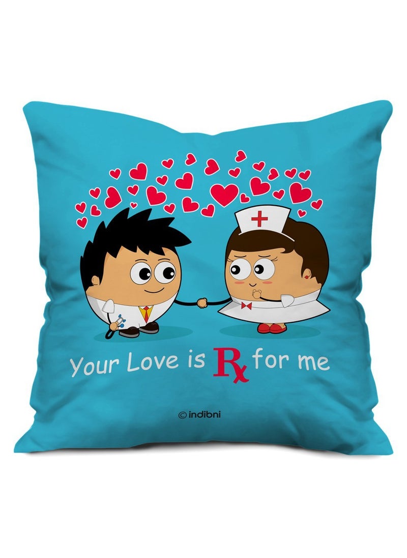 Indigifts - Indigifts Valentine Gift for Boyfriend Love Your Love for Me Quote Blue Cushion Cover 12x12 inches with Filler - Valentine Gifts for Girlfriend, Love Gifts for Boyfriend, Gift for Boyfriend Birthday - Image 1