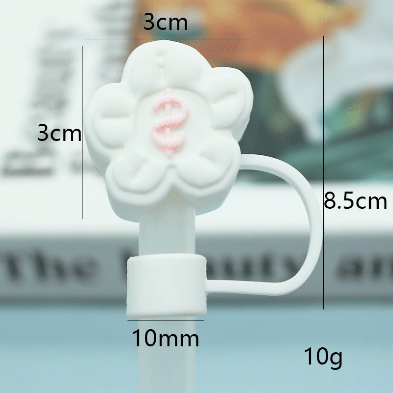 Soft Glue 7 8 10Mm Straw Cap Silicone Cute Cartoon Doll Straw Plug Pvc Stereo Dustproof Straw Cap - Image 1