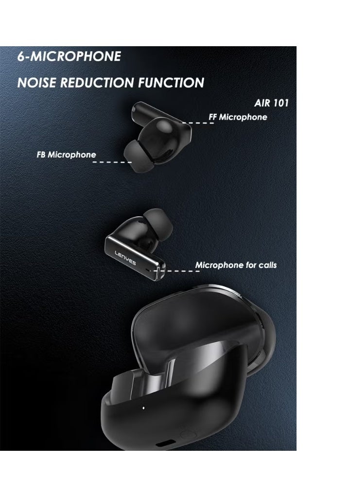 LENYES AIR 101 ENC True Wireless Earbuds – 98.5% Noise Reduction, Adaptive Fit - Image 5