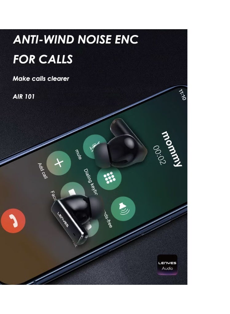 LENYES AIR 101 ENC True Wireless Earbuds – 98.5% Noise Reduction, Adaptive Fit - Image 2