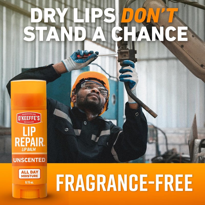 Unscented Lip Repair Lip Balm for Dry, Cracked Lips, Stick, (Pack of 3) - Image 5