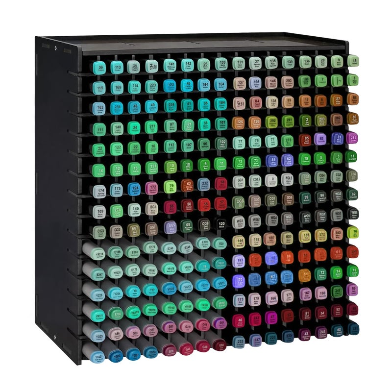 Yrangee Marker Organizer,240-Slots Marker Holder with Adjustable Divider, Desk Markers Storage Organizer for Pens Colored Pencils Art Brushes Home Office Art Room and Classroom - Image 1