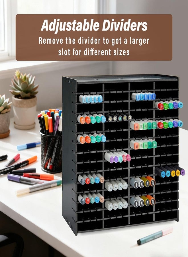 Yrangee Marker Organizer,240-Slots Marker Holder with Adjustable Divider, Desk Markers Storage Organizer for Pens Colored Pencils Art Brushes Home Office Art Room and Classroom - Image 3