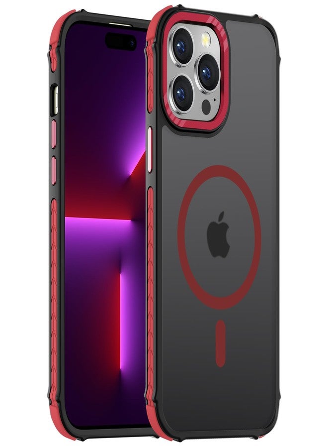 DEERLAMN Strong Magnetic Case for iPhone 13 Pro Max,[Compatible with Magsafe][Military-Grade Protection] Translucent Matte Slim Shockproof Protective Phone Cover for Women Men-Forest Red - Image 1
