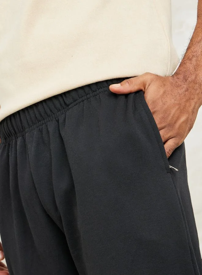 Styli Fleece Badge Detail Relaxed  Fit Jogger with Zip Pockets