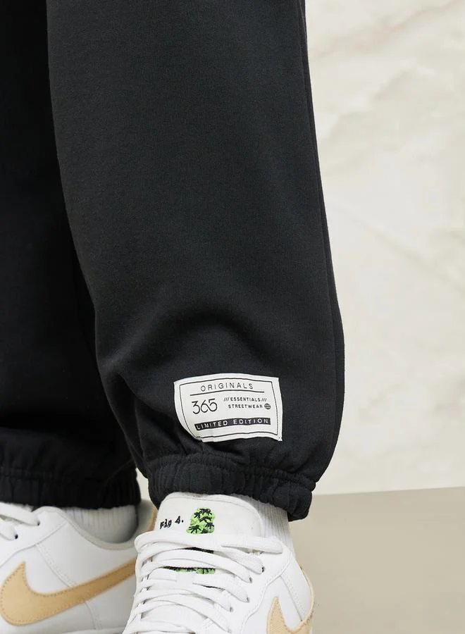 Styli Fleece Badge Detail Relaxed  Fit Jogger with Zip Pockets
