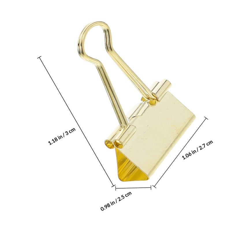 48 Pcs 25mm Gold Metal Binder Clips For Office Home Document File Organization - Image 3