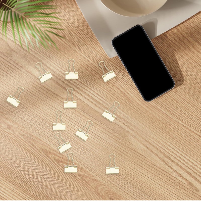 48 Pcs 25mm Gold Metal Binder Clips For Office Home Document File Organization - Image 5
