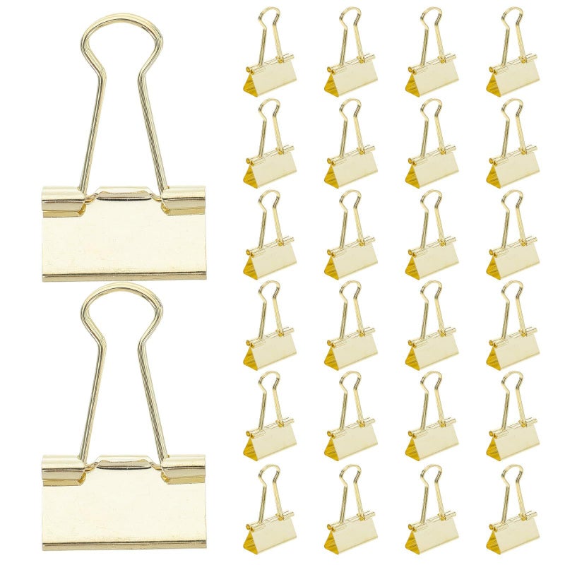 48 Pcs 25mm Gold Metal Binder Clips For Office Home Document File Organization - Image 2