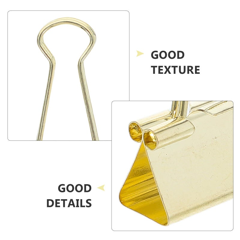 48 Pcs 25mm Gold Metal Binder Clips For Office Home Document File Organization - Image 4