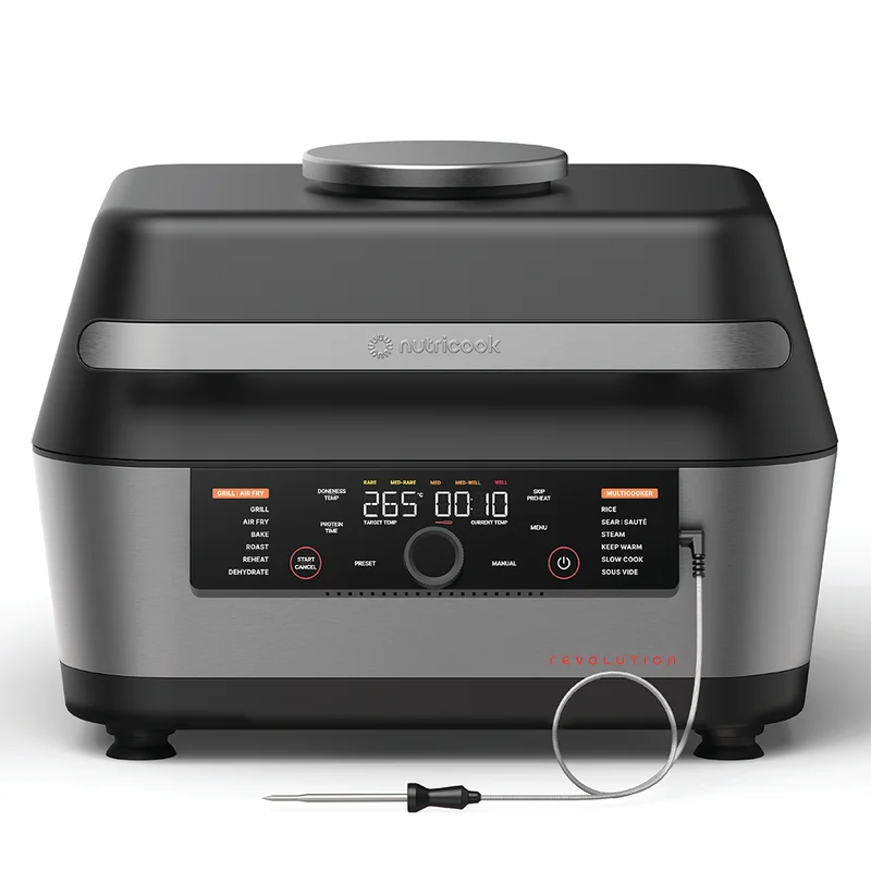نيوتري كوك 3-in-1 Grill, Multicooker & Airfryer – Smart Perfect Cook System, Sizzle Max Technology, 6 Cooking Methods (Grill, Air Fry, Bake, Roast, Reheat, Dehydrate), Healthy Ceramic Coating, One-Pot Meals, RG600UAE, Space Grey, 3-Year Warranty