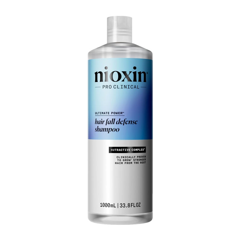 Nioxin Hair Fall Defense Shampoo | Activates Hair Follicles for Visibly Less Hair Loss| With Lauric Acid, Caffeine, Niacinamide and Sandalore|33.8 Fl Oz