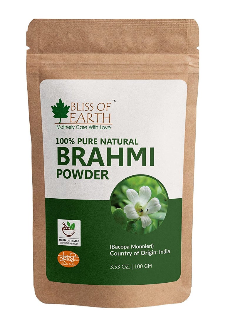 BLISS OF EARTH Bliss of Earth Pure & Natural Brahmi Powder Great for skin & Hair 100GM  - Image 1