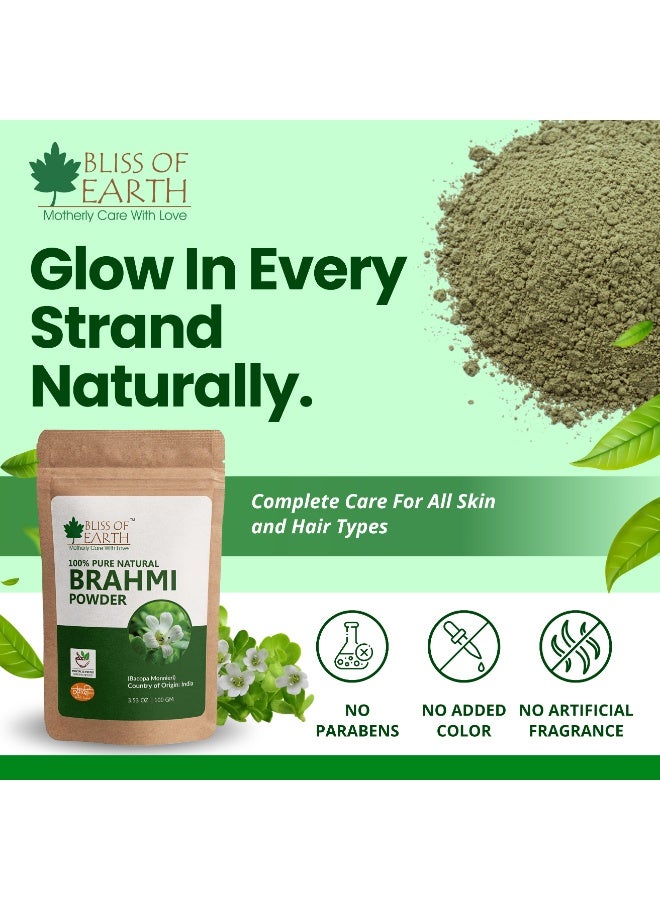 Bliss of Earth Brahmi Powder 100g | 100% Pure Bacopa Monnieri Powder | Natural Hair & Scalp Care Powder | Ayurvedic Herbal Cosmetic Ingredient - Image 4