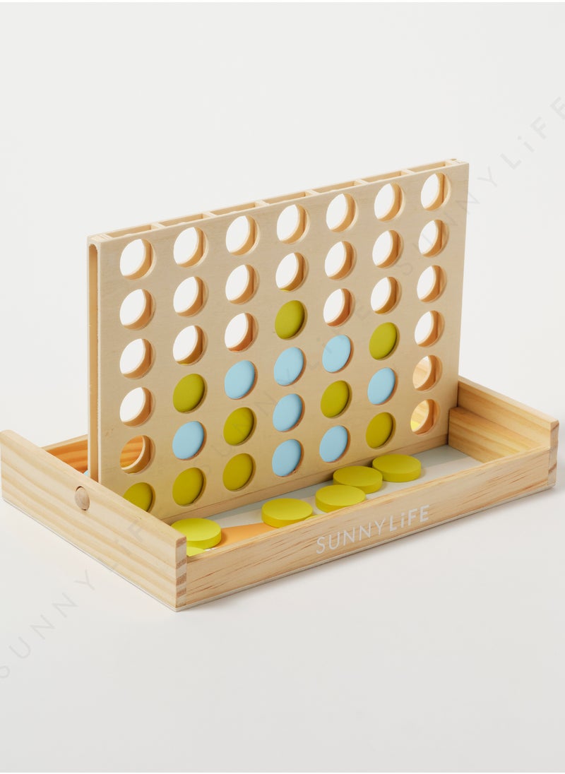 SUNNY LIFE Pool Side Mini 4 In A Row Pastel Wooden Game  - Image 1