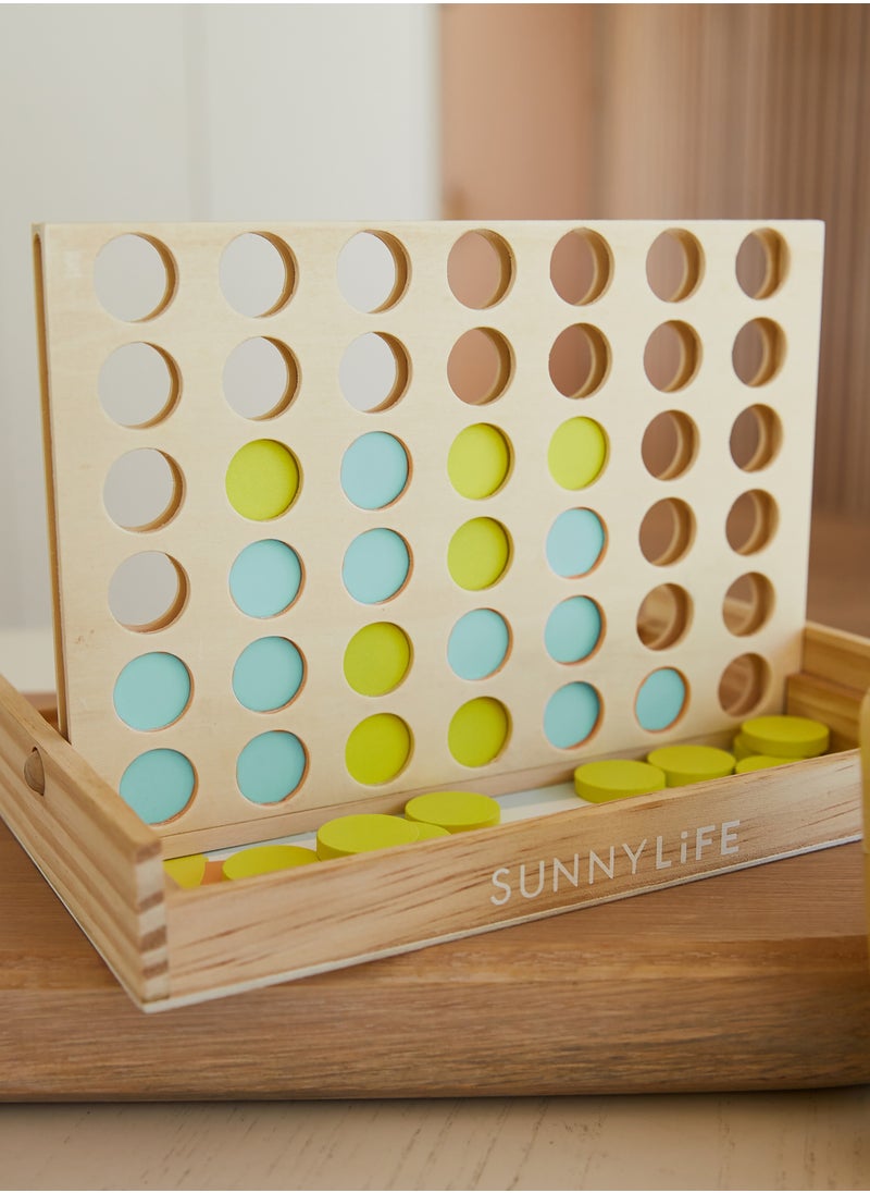 SUNNY LIFE Pool Side Mini 4 In A Row Pastel Wooden Game  - Image 2