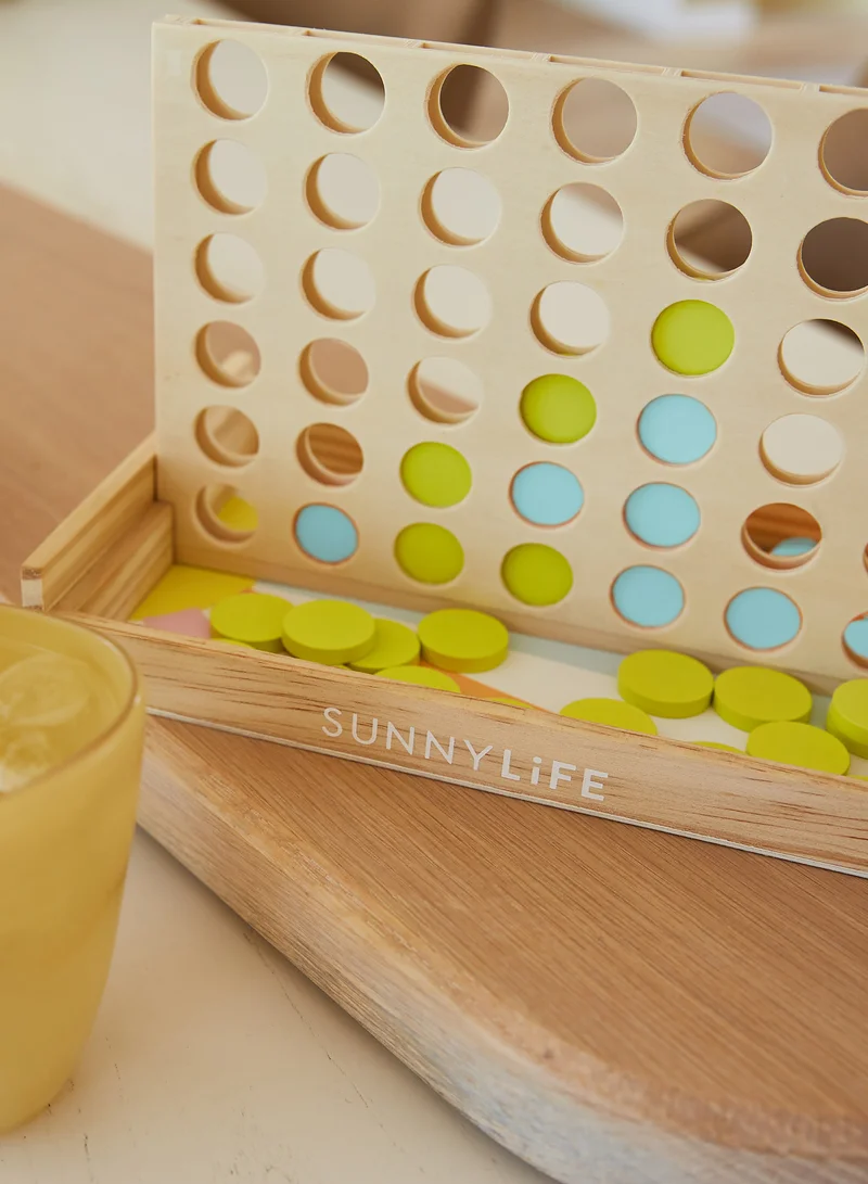 SUNNY LIFE Pool Side Mini 4 In A Row Pastel Wooden Game