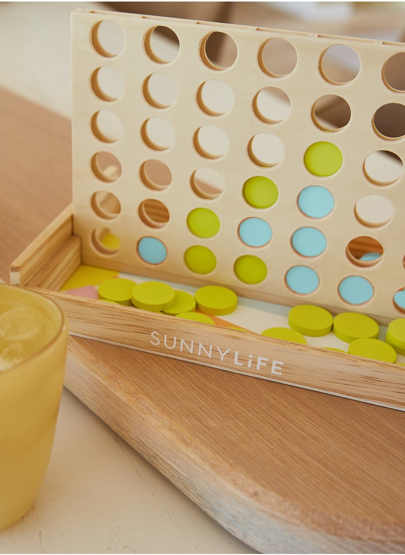 SUNNY LIFE Pool Side Mini 4 In A Row Pastel Wooden Game  - Image 3
