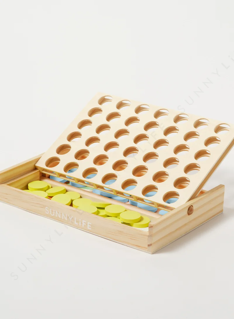 SUNNY LIFE Pool Side Mini 4 In A Row Pastel Wooden Game