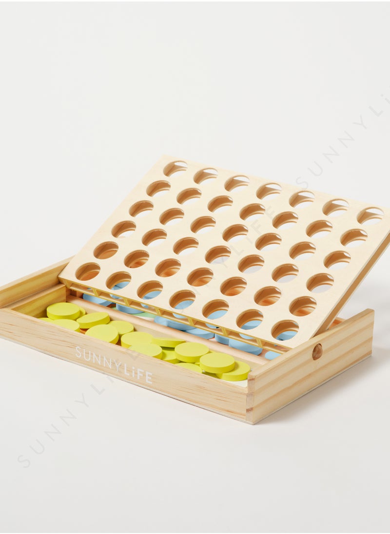SUNNY LIFE Pool Side Mini 4 In A Row Pastel Wooden Game  - Image 4