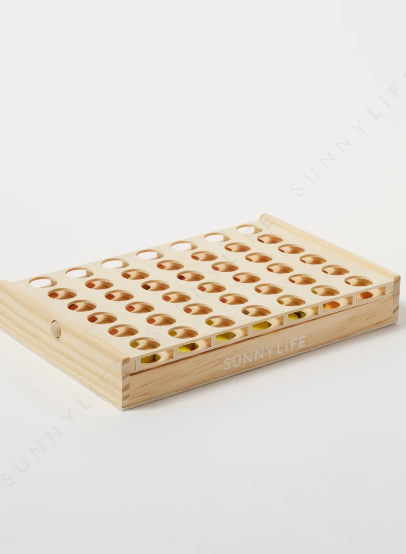 SUNNY LIFE Pool Side Mini 4 In A Row Pastel Wooden Game