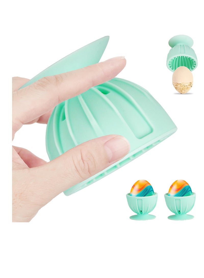 Excefore Egg Cleaner Brush for Fresh Eggs, 2 Pack Silicone Egg Cleaning Brush, Egg Cleaner Scrubber Rotary, Egg Washer, Reusable and Easy to Clean Egg Washing Brush, Kitchen Tools for Egg, Green - Image 1