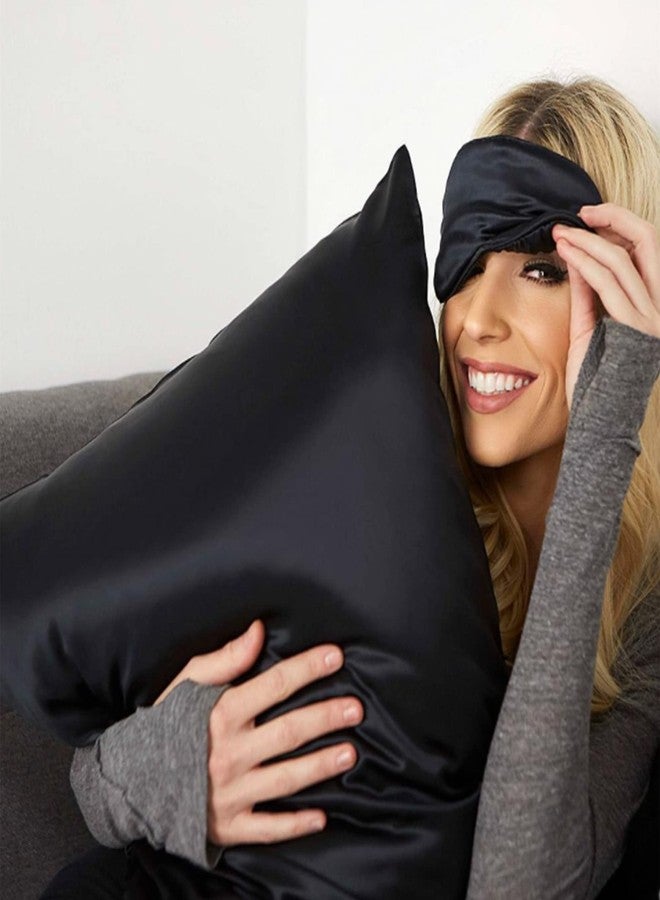 ROSEWARD Organic Silk Pillowcase for Hair and Skin Made in USA, Real 22 Momme Satin Pillowcase with Zipper, 6A Grade Pure Natural Silk, Hypoallergenic, Anti Acne (Standard, Black) - Image 2