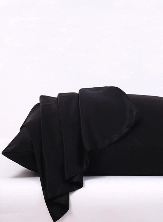 ROSEWARD Organic Silk Pillowcase for Hair and Skin Made in USA, Real 22 Momme Satin Pillowcase with Zipper, 6A Grade Pure Natural Silk, Hypoallergenic, Anti Acne (Standard, Black) - Image 4