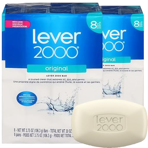 Lever 2000 Original Bar Soap, Trusted Clean for Hands and Body, 8 Bars, 3.75 oz Each (Pack of 2) - Image 1
