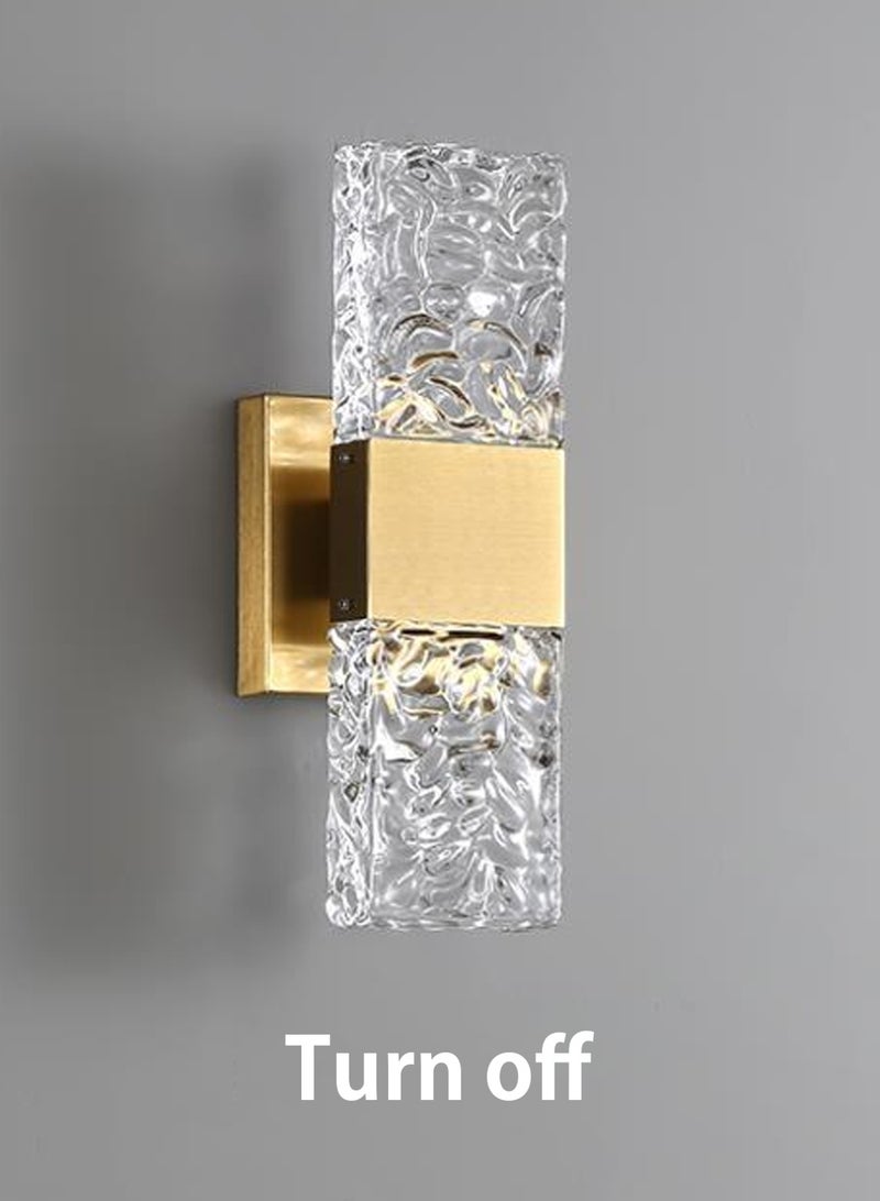 LOOPITYS Golden wall lamp, modern crystal wall lamp, (31cm/12.2 inches high * 9cm/3.5 inches wide, 3000K warm light) LED crystal wall lamp, suitable for bathrooms, dressing tables, bedrooms, living rooms, corridors - Image 5