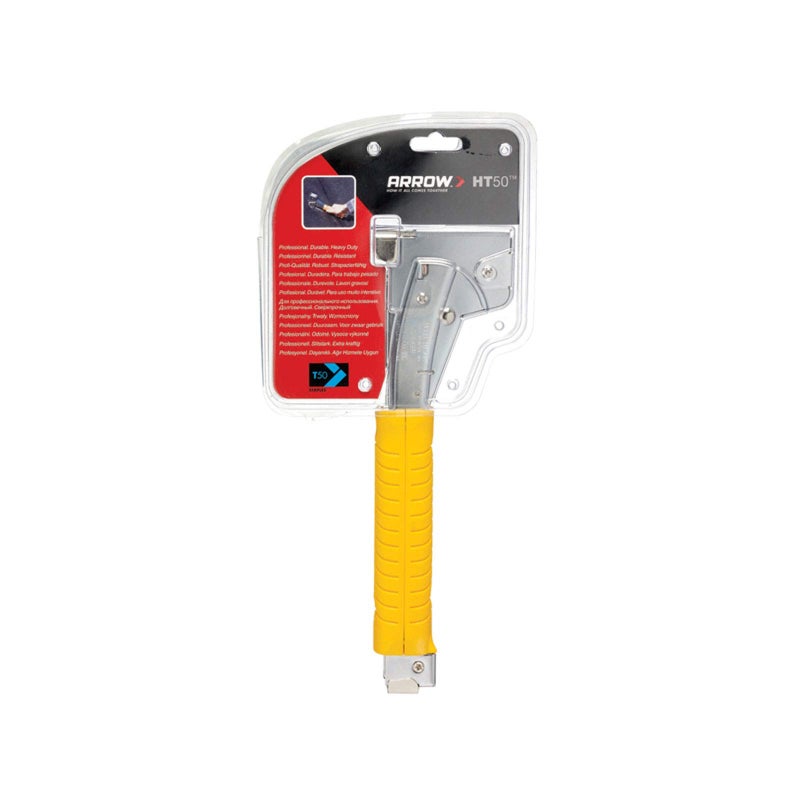 Arrow Fastener مطرقة تاكر HT50 الثقيلة من أرو، دبابيس يدوية من الفولاذ المطلي مع مقبض مريح، مجلة تحميل خلفي بسعة مزدوجة، تناسب دبابيس 5/16â€، 3/8"، أو 1/2" - Image 2