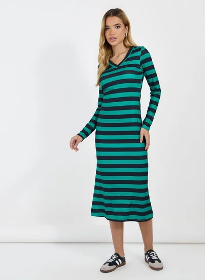 Styli Striped Knit Dress
