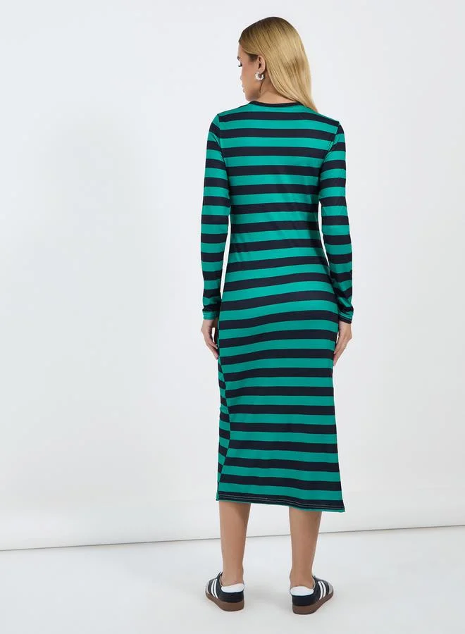 Styli Striped Knit Dress