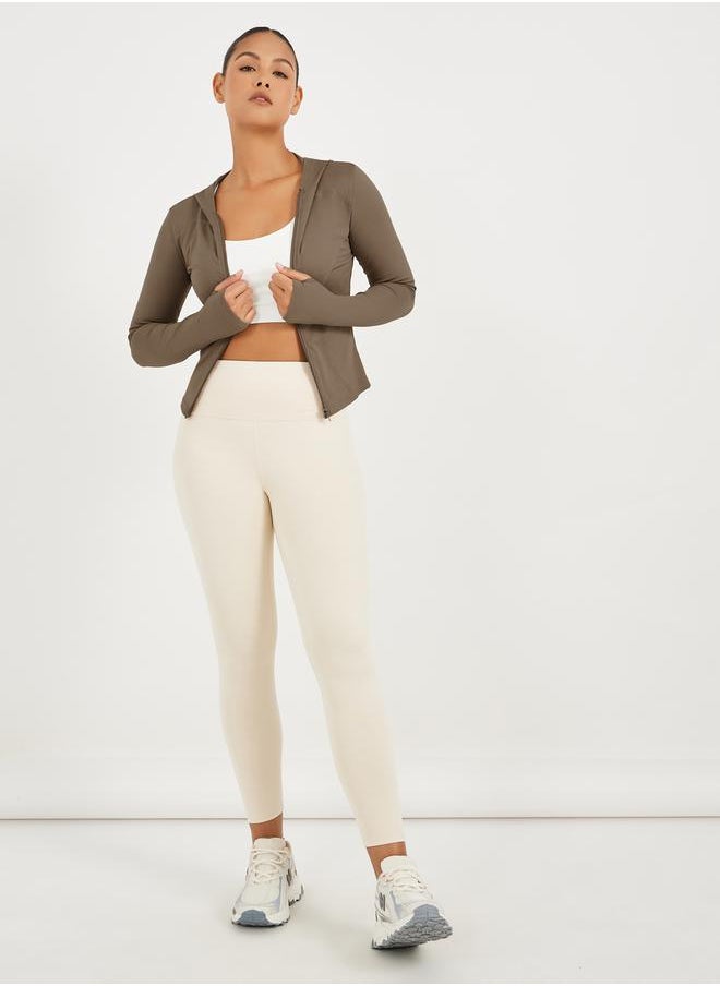 Styli Contour Seam Thumbhole Detail Zip Up Jacket  - Image 2