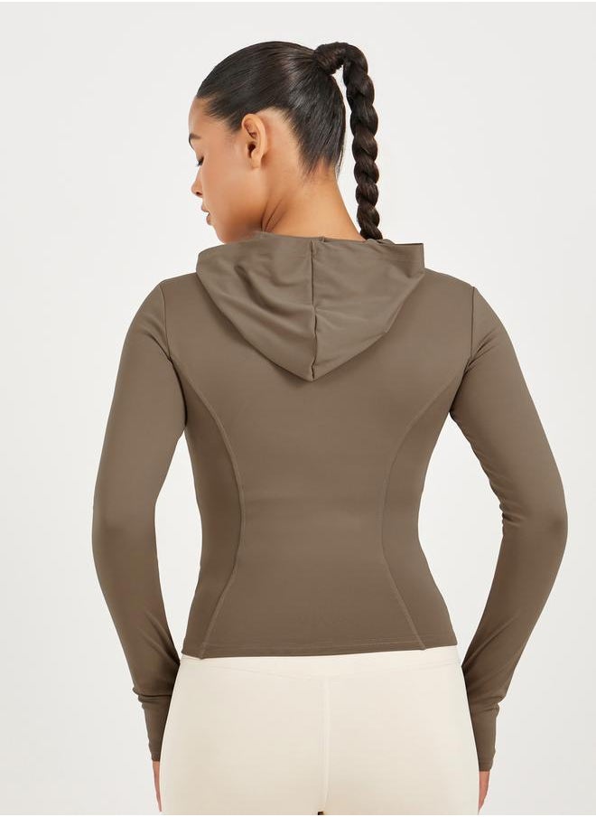 Styli Contour Seam Thumbhole Detail Zip Up Jacket  - Image 4