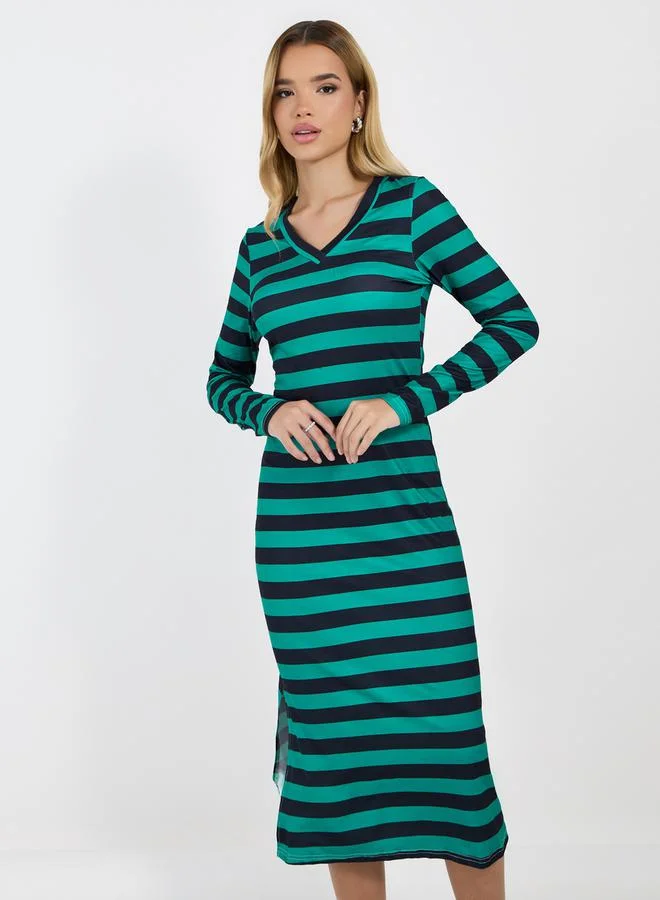 Styli Striped Knit Dress