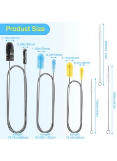 Patelai 6 Pieces Aquarium Filter Brush Set Include Double-Ended Hose Brush and Straw Nylon Brush Stainless Steel Flexible Spring Brush Assorted Sizes Long Tube Cleaning Brush for Fish Tank Home Kitchen  - Image 2