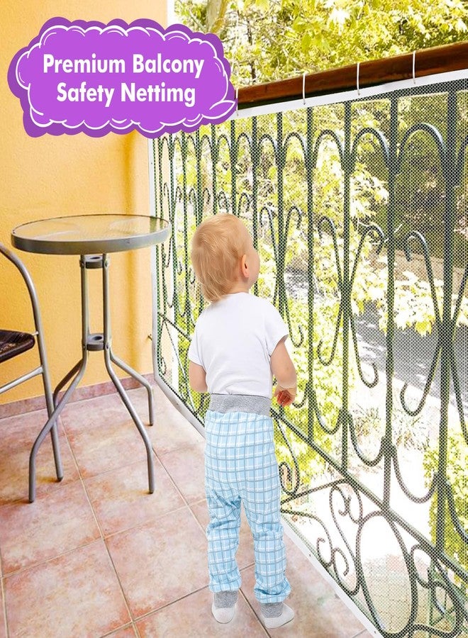tupi Banister Guard for Baby - 10ft Lx 3ft H, Premium Balcony Netting for Pets, Child Safety Net, Stair Railing Proof Mesh for Kids, Toys, Pets - White - Image 3