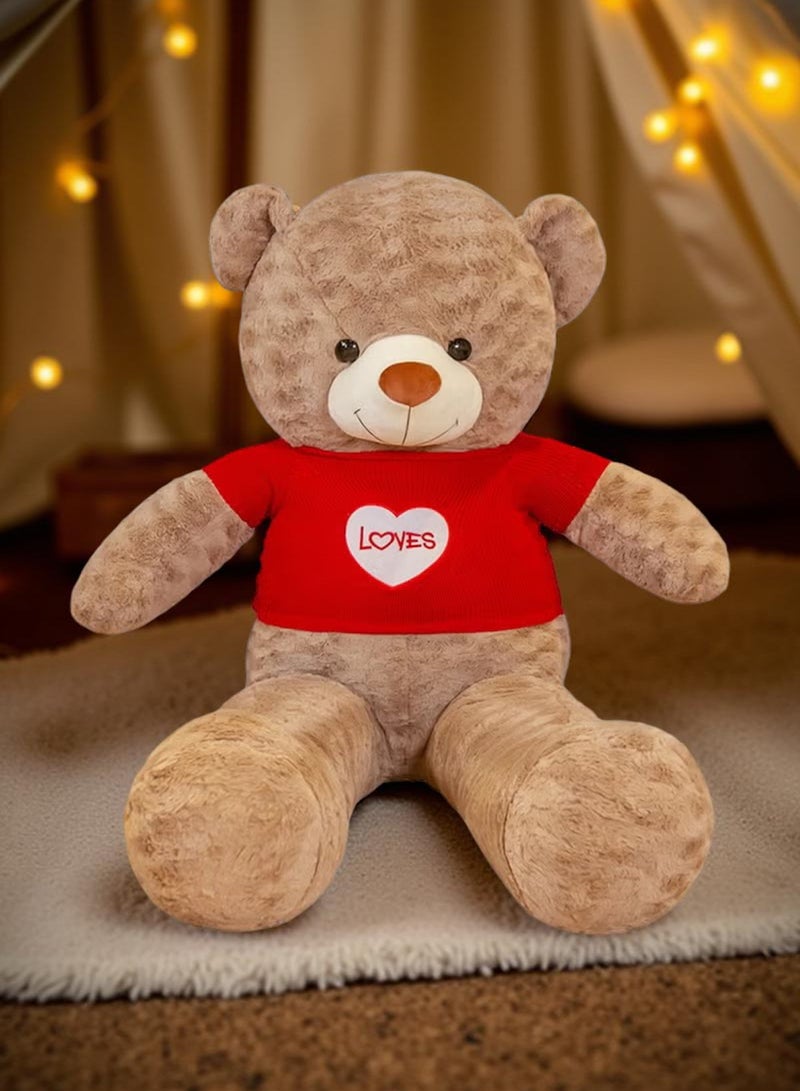 Huitich 80cm Dark Brown Plush Teddy Bear with Heart Sweater  - Image 2