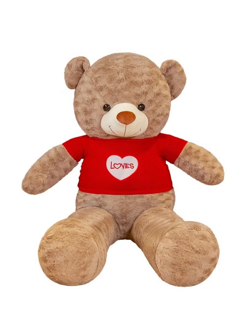 Huitich 80cm Dark Brown Plush Teddy Bear with Heart Sweater  - Image 1