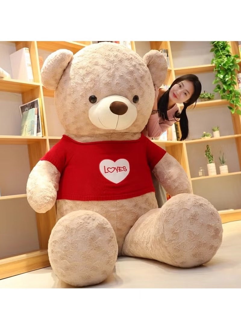 Huitich 80cm Dark Brown Plush Teddy Bear with Heart Sweater  - Image 3