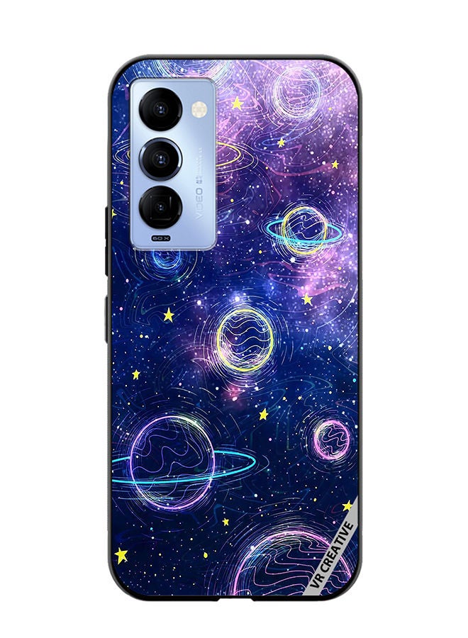 VR CREATIVE Protective Case Cover For Tecno Camon 18/18 P Galaxy Design Multicolour - Image 1