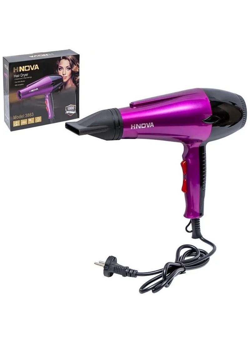 NOVA - HNOVA 3863 Super Professional Hair Dryer With 2 Speed Control and 3 temperature control settings - Image 1