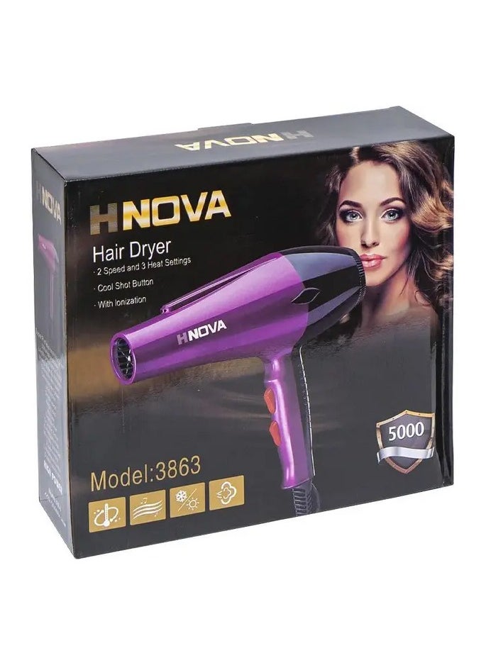 NOVA - HNOVA 3863 Super Professional Hair Dryer With 2 Speed Control and 3 temperature control settings - Image 1